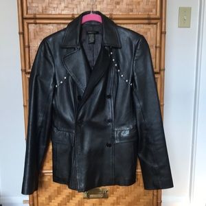 BCBG MAX AZRIA studded leather jacket
